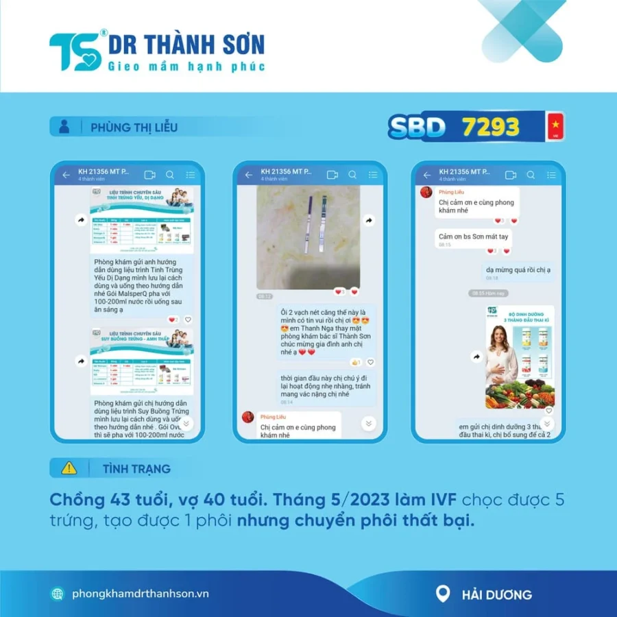 Tháng 05/2024 Dr Thành Sơn chạm mốc 7300 cặp đôi mong con đón tin vui 3 Tháng 05/2024 Dr Thành Sơn chạm mốc 7300 cặp đôi mong con đón tin vui