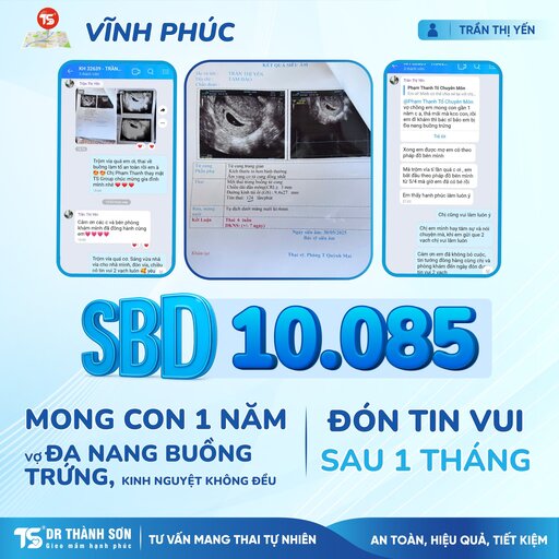 đa nang buồng trứng đón tin vui sau 1 tháng